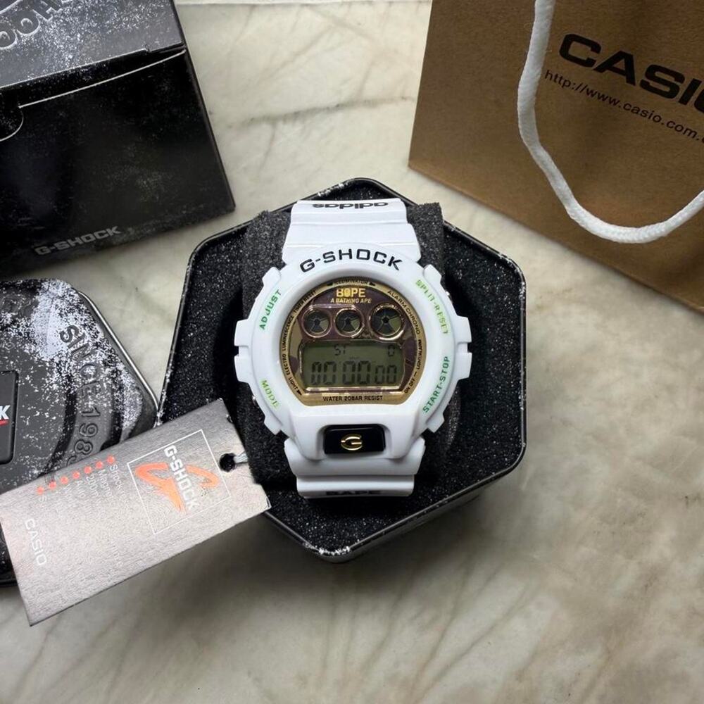 Special Edition White & Gold Camo Men"s Adjustable Watch